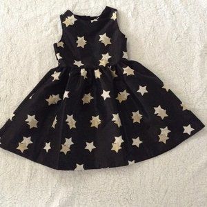 GYMBOREE GIRLS Fancy BLACK GOLD STARS NWT  Dress Holiday Dressy Size 7
